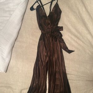 Cross cross back copper jumpsuit brand new with tags